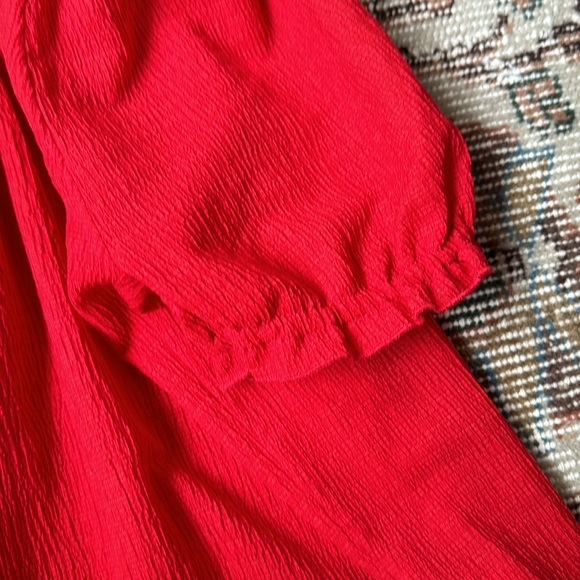 Madewell Texture & Thread Peasant Top | Size S | Red - Picture 7 of 12